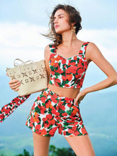 MOTF ALLOVER FLORAL PRINT SLANT POCKET FOLD PLEATED SHORTS